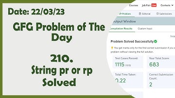 String rp or pr || C++ || GFG Daily Problem
