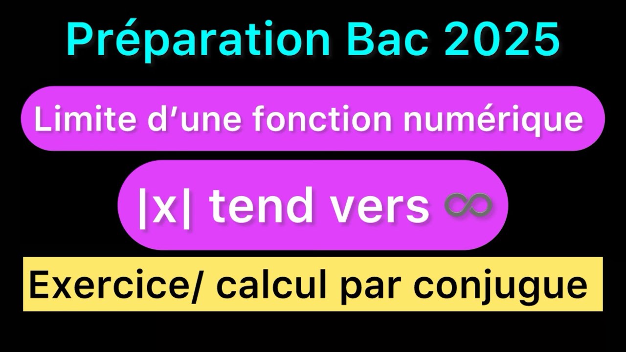Bases mathématiques: limite d’une fonction numérique lorsque x tend vers l’infinie/par conjugue