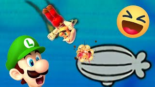 Mario Blows up a Blimp | Funny Moments in Super Mario Maker 2