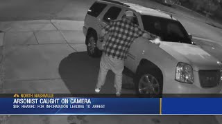 Arsonist caught on camera setting fire to car