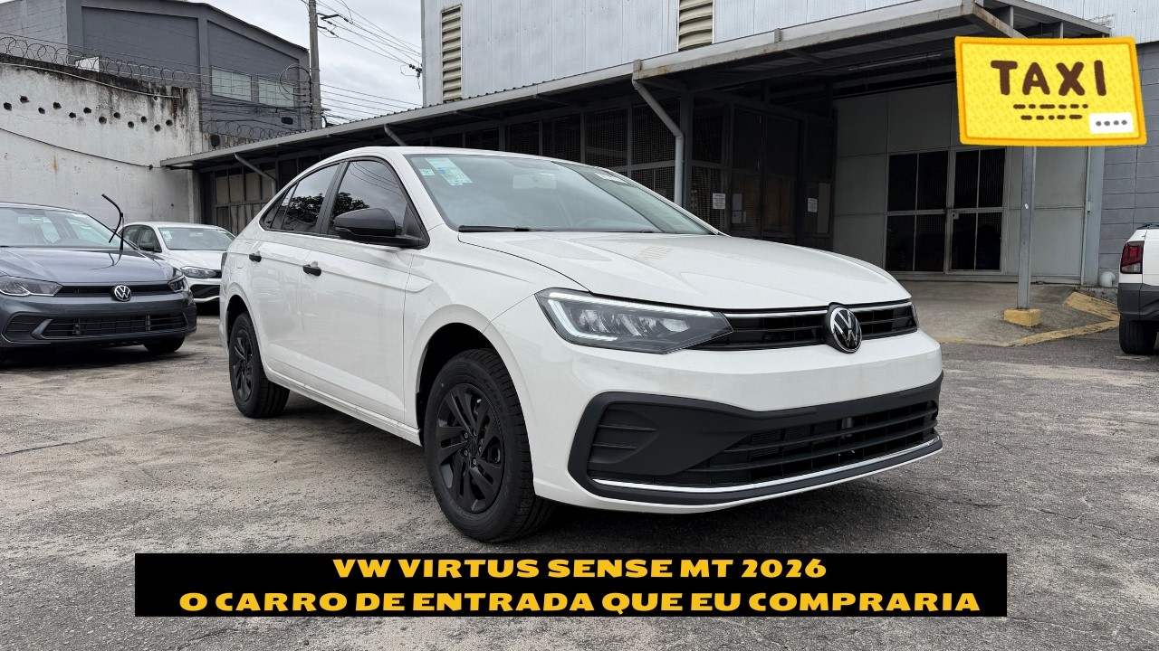 🔴 NOVO VIRTUS SENSE MT 2026 - O CARRO QUE EU COMPRARIA COM R$80.000