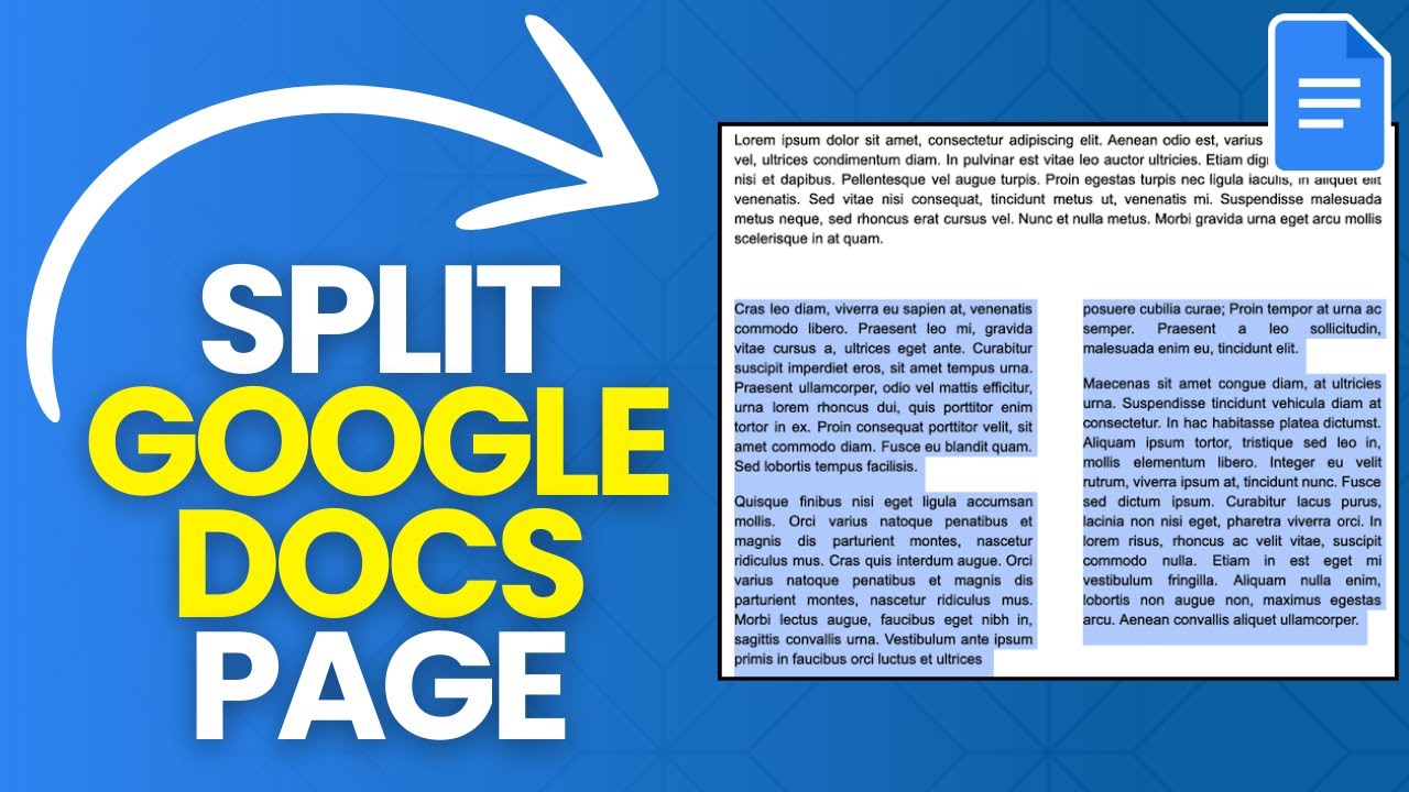 How to Split a Google Docs Page - YouTube