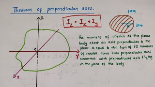 Theorem of perpendicular axes// Class 11 Physics // Chapter 7 Systems of particles and rotational..