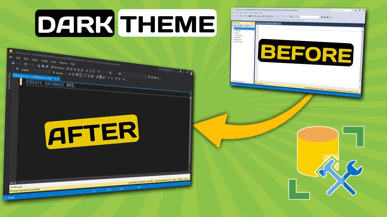 How to Enable Dark Theme in SQL Management Studio - YouTube