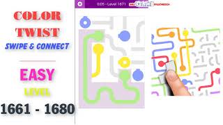 Color Twist Swipe & Connect  | EASY | Level 1661 - 1680 Walkthrough | SkillGameWalkthrough screenshot 3