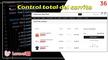 36 🧹 GESTIÓN TOTAL del Carrito | Actualizar Cantidad, Eliminar Producto y Vaciar Carrito | Laravel