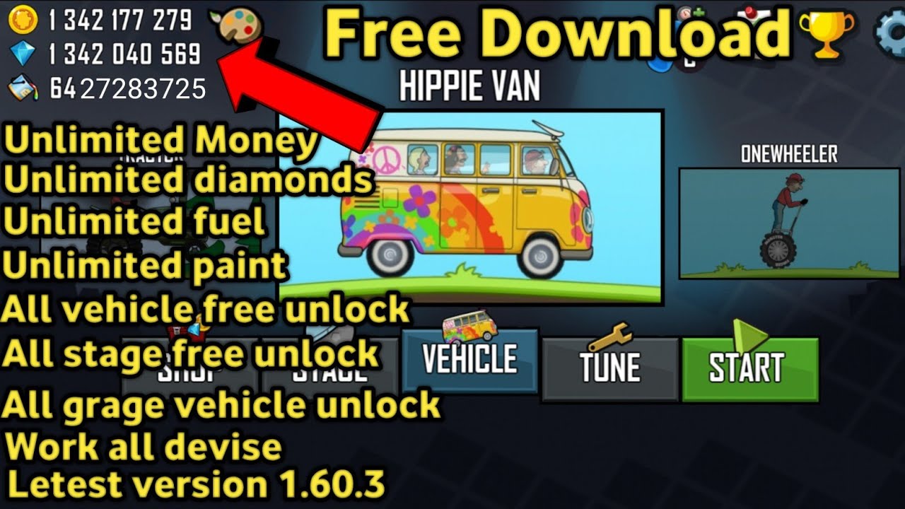 Hill Climb Racing Unlimited Money And Diamond hill climb racing