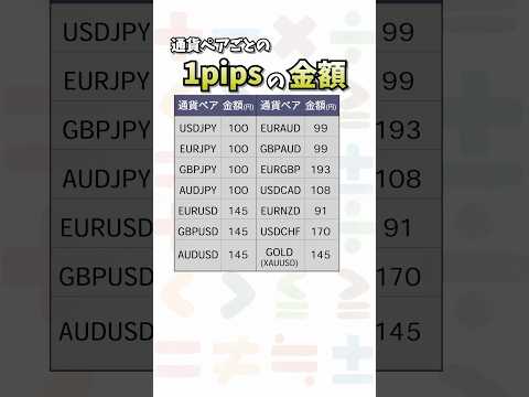 1pipsっていくら？通貨ごとの金額早見表 #おつです #orz #fx道場
