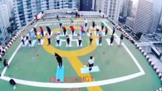 Sunrise Yoga from The Skyline, 7 August 2016, Helipad Grand Sahid Jaya Hotel