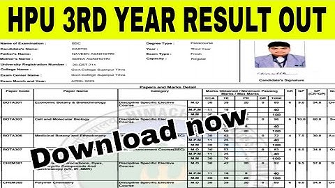 Hpu ug result out|hpu result|hpu bsc ba bcom result 2023|hpu ug result|hpu 2nd year result