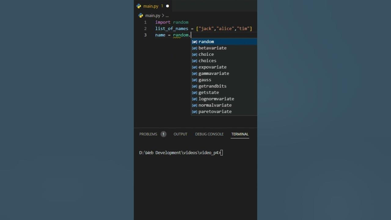 How to randomly choose from a list using python shorts youtube