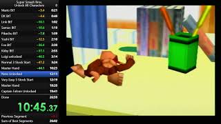 Smash 64: Unlock All Characters Speedrun (26:12)