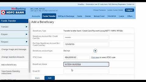How to add Beneficiary for fund transfer  in HDFC Netbanking | HDFC Bank add Beneficiary process ?
