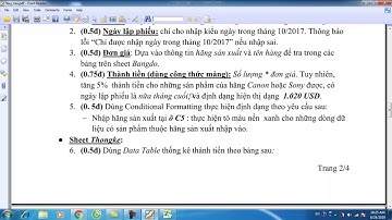 Đề 1 Excel Tin học nâng cao
