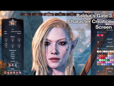 Baldur's Gate 3 Character Creation Screen