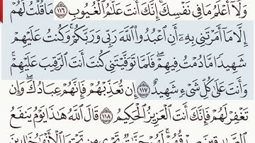 القرآن الكريم سورة المائدة من الآية 116 وحتى الآية 120