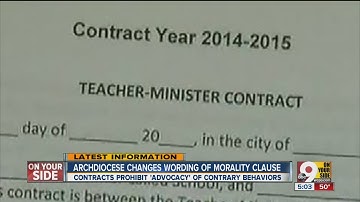 Archdiocese of Cincinnati changes morality clause language