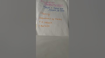 Monetary economics 4th sem B com (cs)