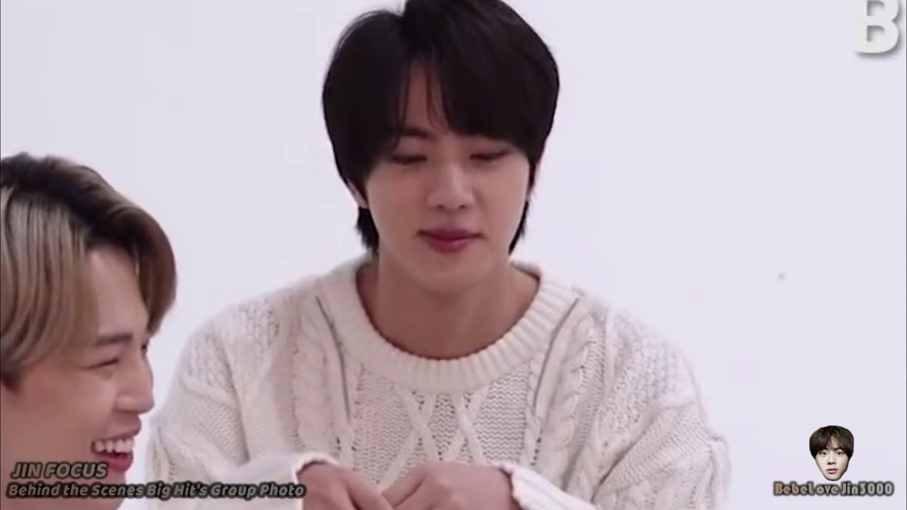 JIN FOCUS Behind the Scenes Big Hit's Group Photo - YouTube