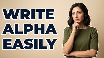 How Do You Write The Lowercase Greek Letter Alpha?