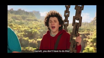 A Minecraft Movie Garret VS piglins scene