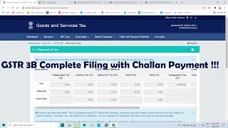 GSTR 3B Complete Filing with Challan Payment !!!