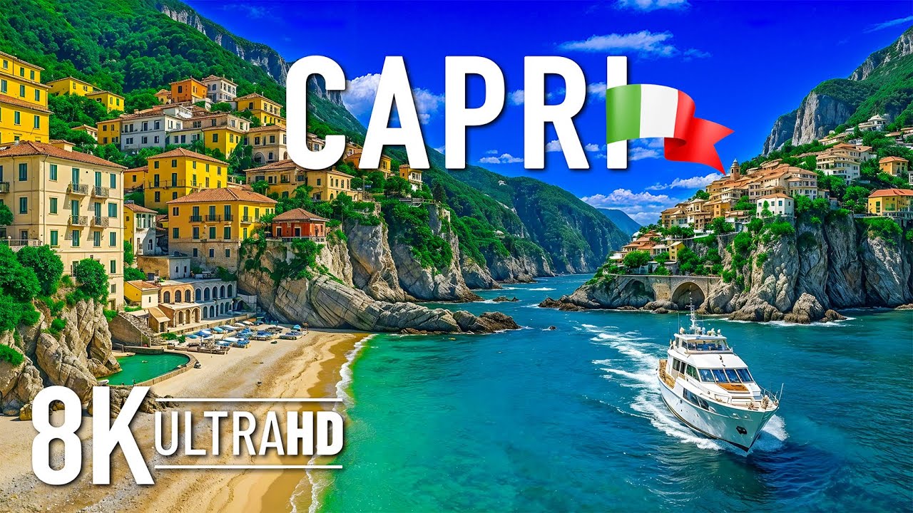 Капри 8K UHD | Вид с воздуха на самый очаровательный остров Италии (видео 8K Ultra HD)
