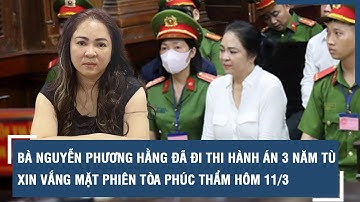 Bà Nguyễn Phương Hằng đã đi thi hành án 3 năm tù, xin vắng mặt phiên tòa phúc thẩm hôm 11/3 | VTs
