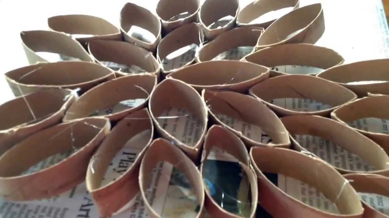 How to make a flower out of paper towel rolls - YouTube