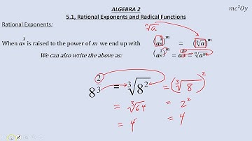 A2 5.1, Rational Exponents and Radical Functions (E)