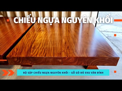 Video Review Bộ Sập Chiếu Ngựa Nguyên Khối Gỗ Gõ Đỏ Vân Đẹp - youtube
