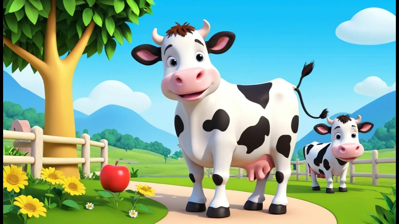 Маленькая корова приносит молоко в школу