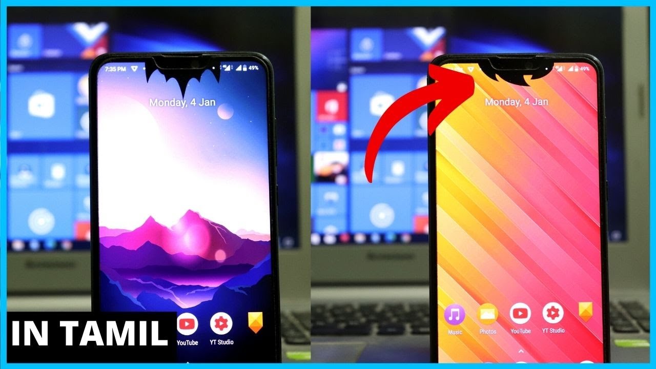 How to change notch design in Tamil| Android customization | customize ...