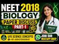 NEET 2018 Biology Paper Discussion Part 1 🔥 | Complete Solution + Strategy for Next Attempt