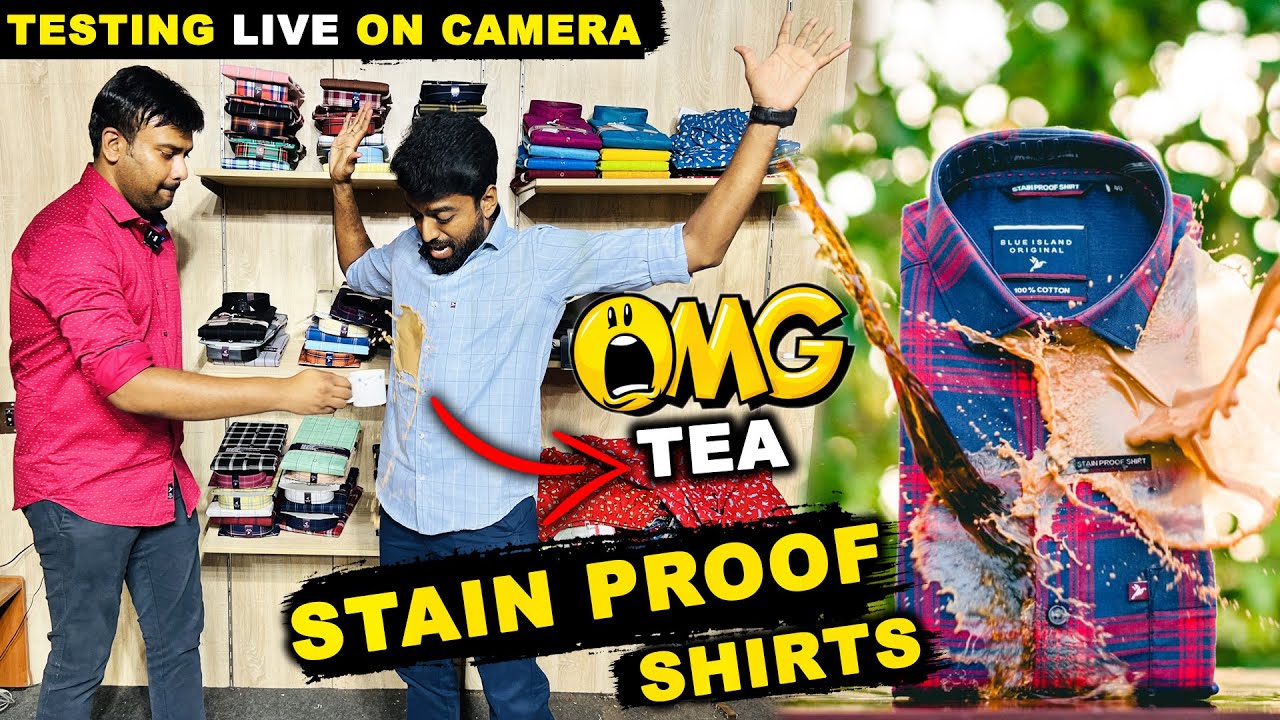 TESTING - WaterProof Shirts LIVE on CAM !! Stain Proof Shirt - Factory Tour | Blue Island