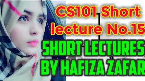 CS 101 Lesson No 15. Vu short lecture by Hafiza zafar. introduction to computer (Magnetic system)
