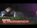 18-wheeler carrying tires overturns on I-20