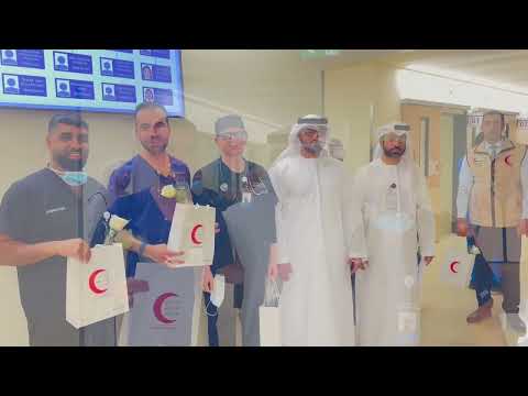 مركز العين ينظم زيارة للمرضى و الكوادر الطيبة في مدينة الشيخ طحنون بن محمد الطبية