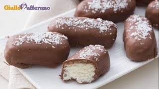 Le barrette cocco e cioccolato sono una merenda super golosa; uno s...