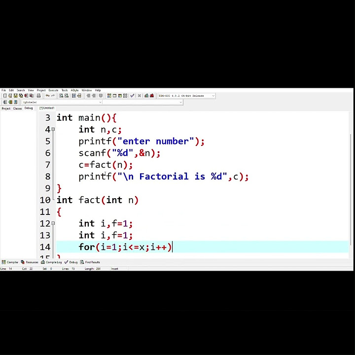 Program to find Factorial of a number using function in C Programming ...