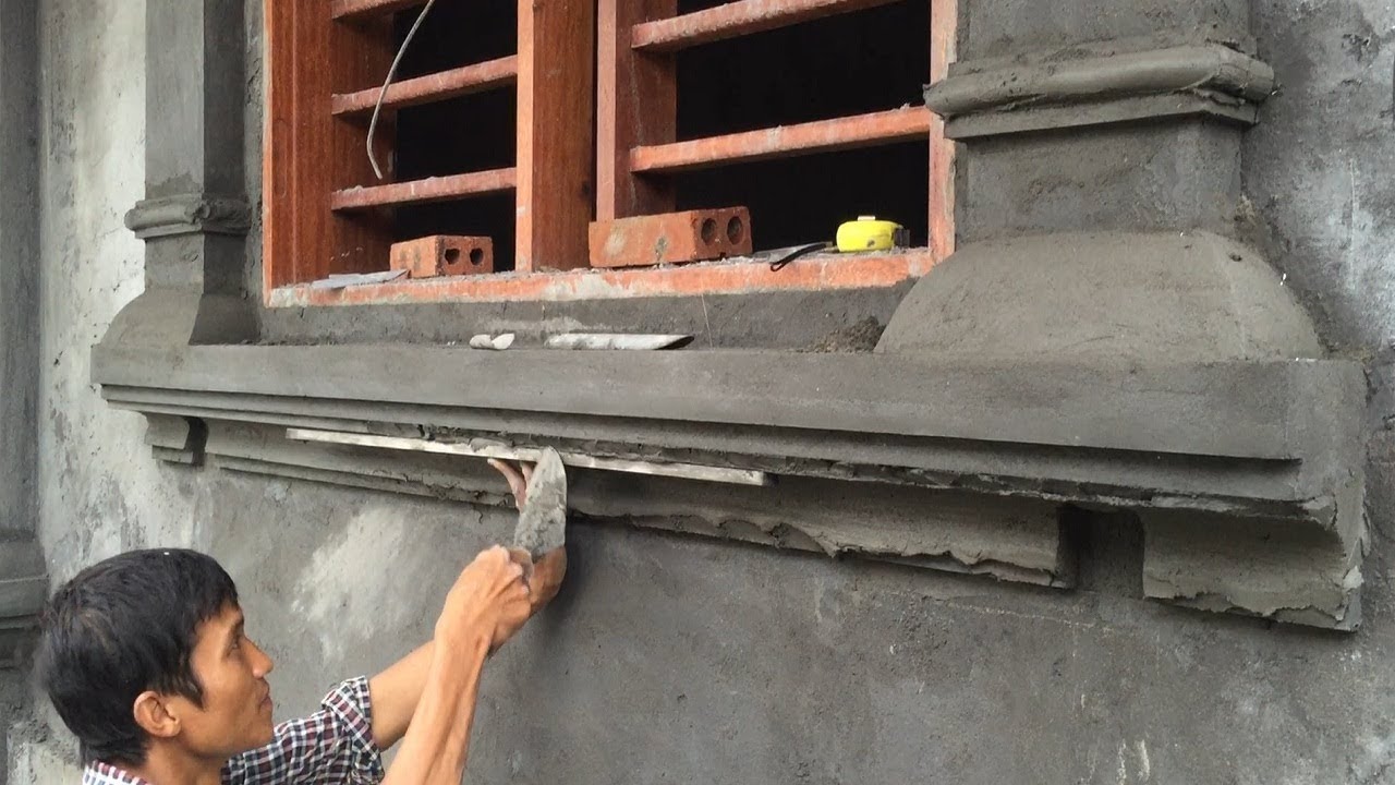 Skill Construction Smart Window - Rendering Sand And Cement Below Window With Simple Tools
