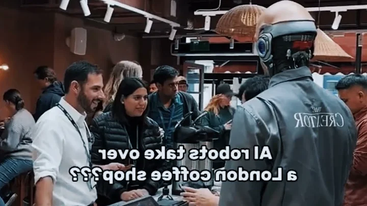 AI Robots in a Coffee Shop in London|The Creator Robot Actors in a Coffee Shop From SoFi Stadium