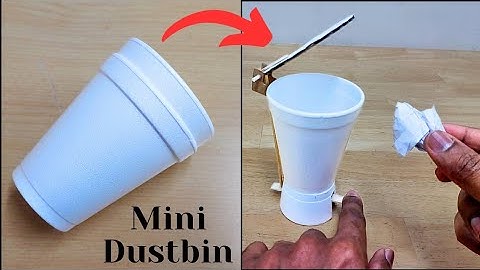 Best mini dustin made from paper cup , how to make desk organiser, how to make dustbin