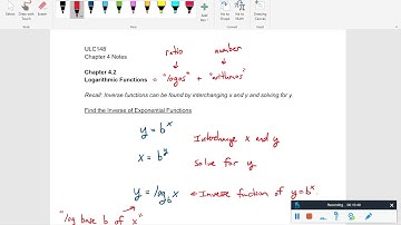 Chapter 4.2 - Logarithmic Functions