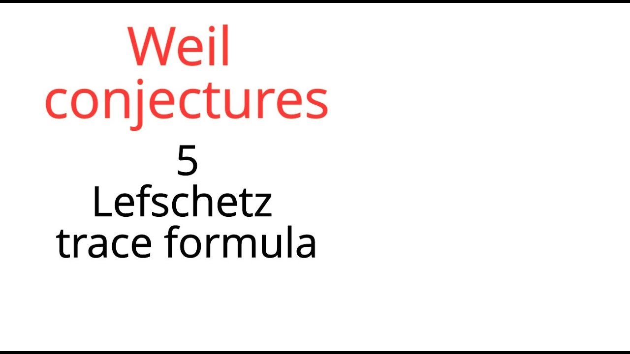 Weil conjectures 5: Lefschetz trace formula