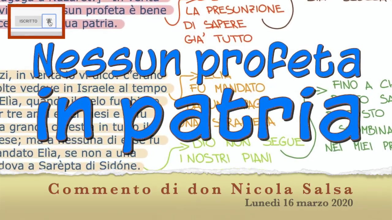 Nessun profeta in patria (Lc 4,2430) YouTube Nessun profeta in patria (Lc 4,2430) YouTube