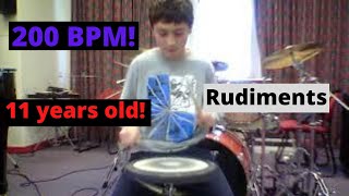 Rudiments at 200 BPM by 11 year old!