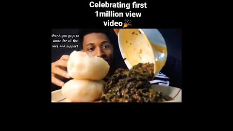 Viral fufu & Eforiro soup asmr/ mukbang video 1M view celebration. #shorts