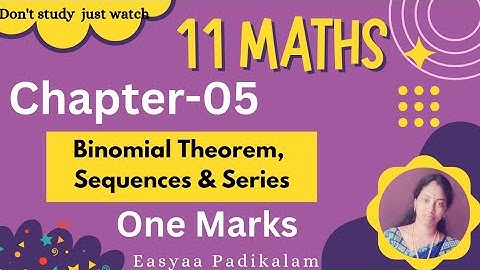 11 Maths - Chapter 5 - One Marks - Shortcuts - Tricks - Exam Preparation 