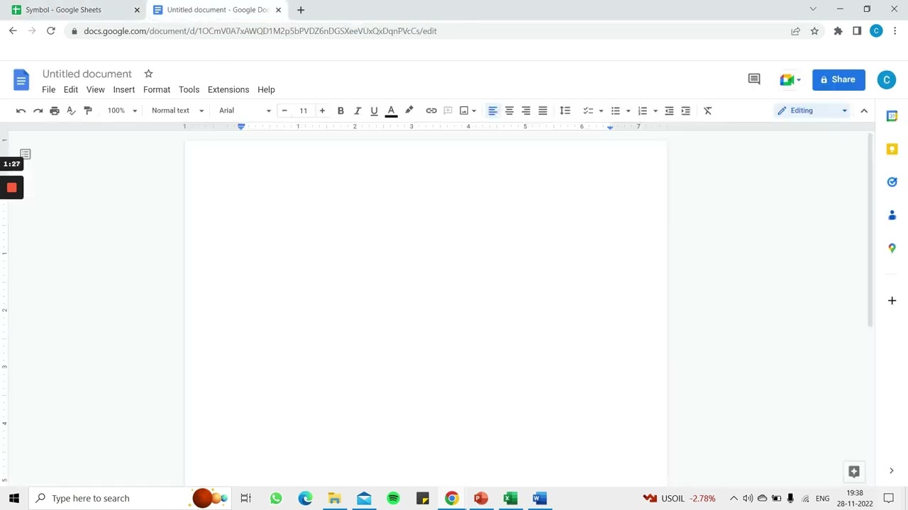 How to insert a symbol in Google Sheets